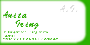 anita iring business card